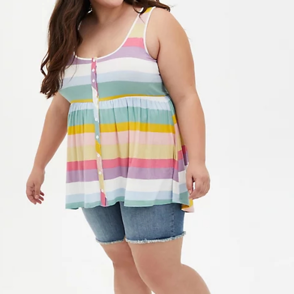TORRID BUTTON FRONT BABYDOLL TUNIC